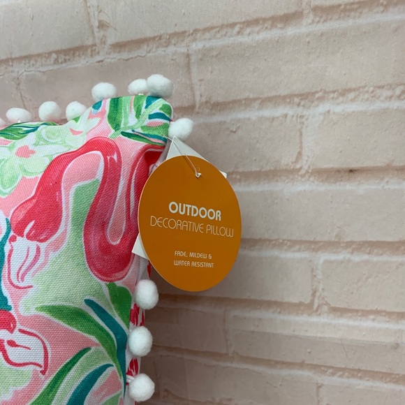 Flamingo & Palm Tree Indoor Outdoor Pillow NEW - Picture 4 of 6